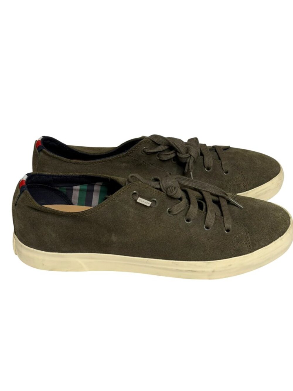 Tommy Hilfiger Suede Leather Sneakers Mens Shoes Trainers Green 11.5 - Picture 2 of 11